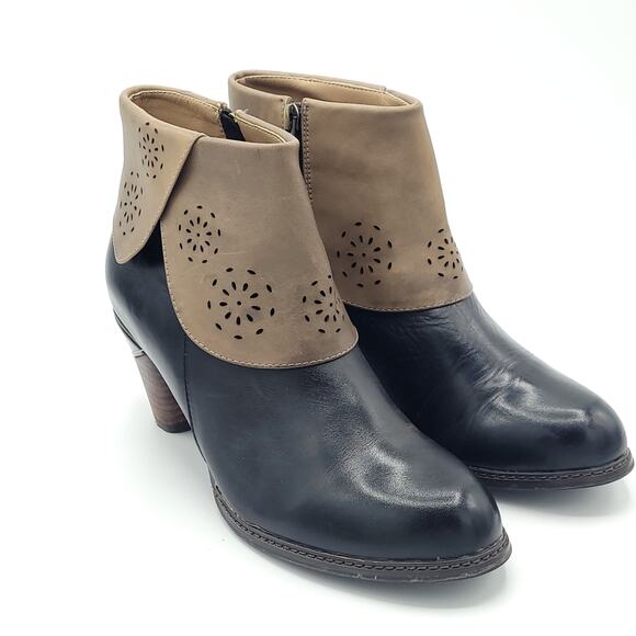 Elite by Corey's Booties Style Barbara black brown women's size 10 - Picture 2 of 9